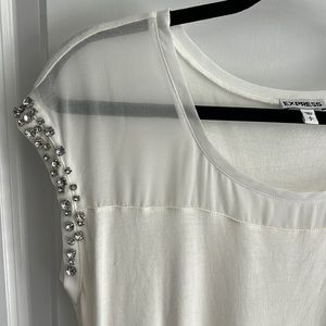 Express size small ivory short sleeve blouse.